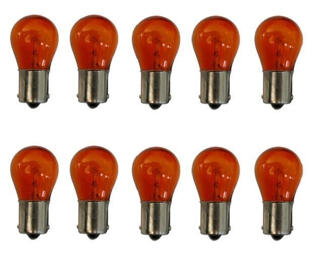 FOUR 1156 1156NA 7056 3497 P21W 12V Amber Glass Light Bulbs 4 BULBS SEE NOTES!