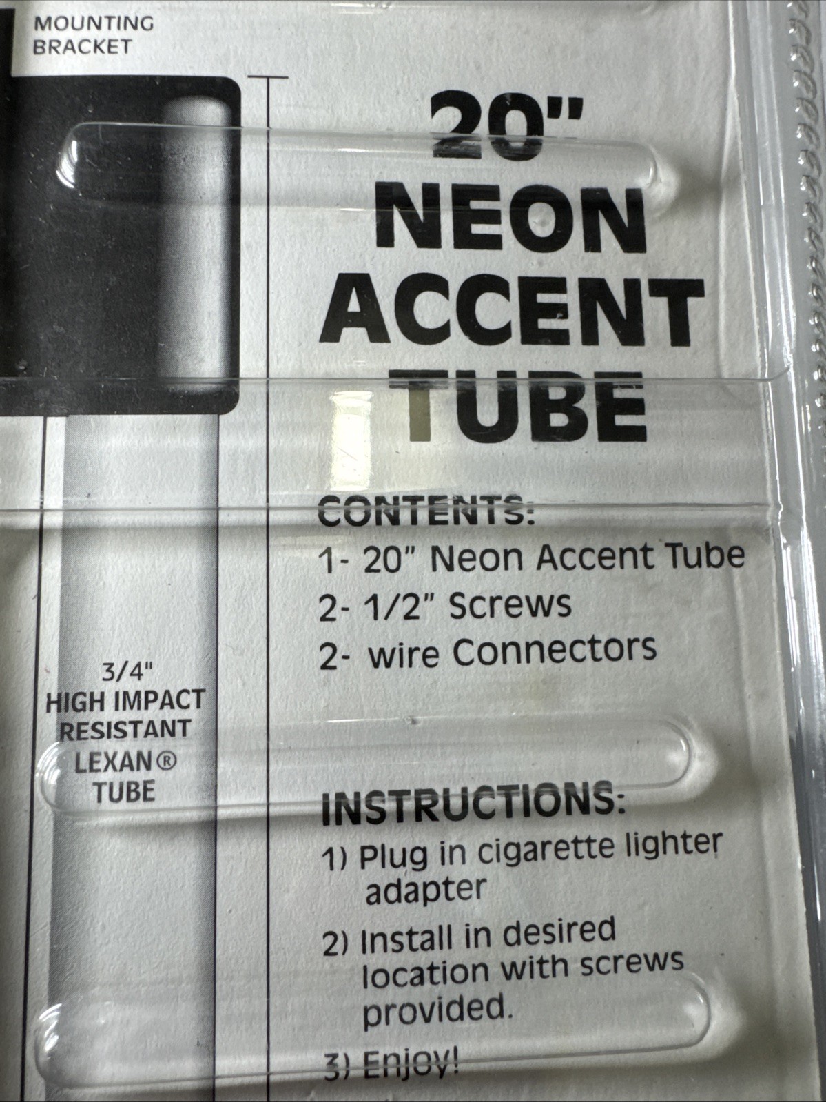 Street Glow 20” Turqoise Neon Accent Kit Tube With Built In Transformer New