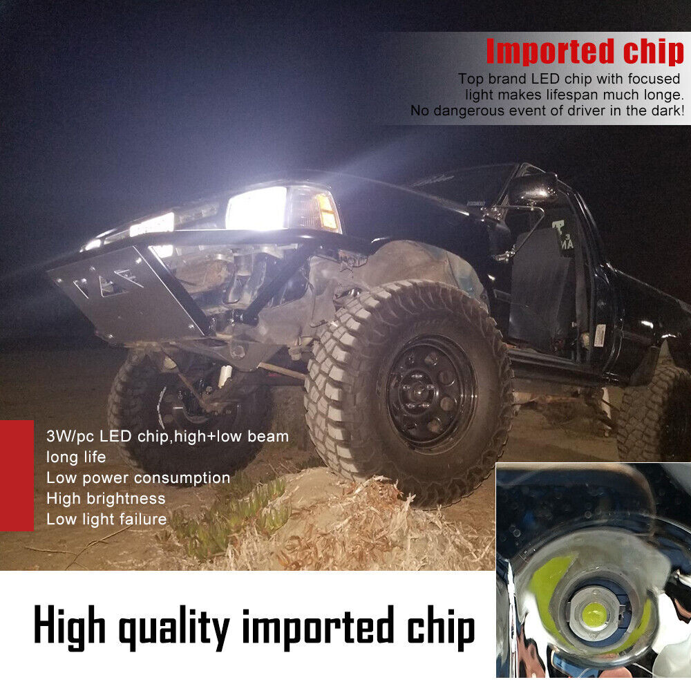 NEW 5X7″ 7×6″ LED Headlight For 1986-1995 Jeep Wrangler YJ 1984-2001 Cherokee XJ