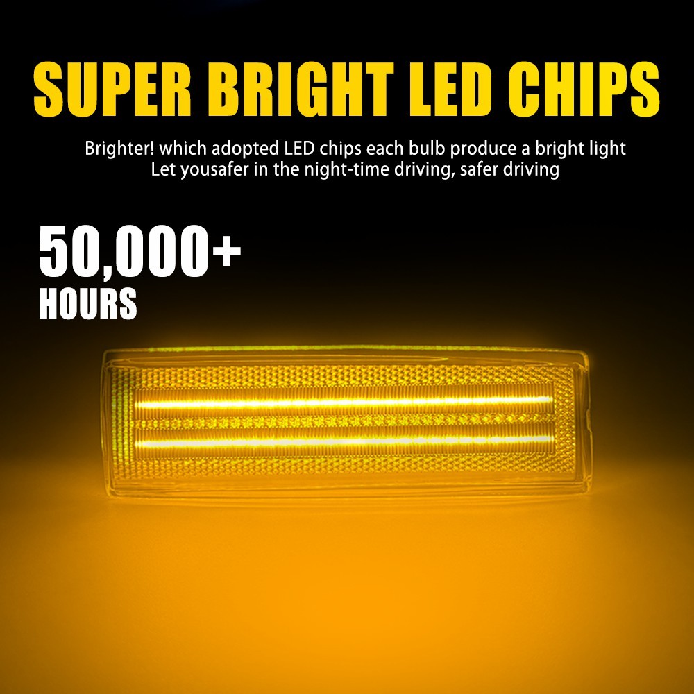 2x CLEAR Side Marker Lights LED For Chevy Olds S10 Pickup S15 Jimmy Amber EOT