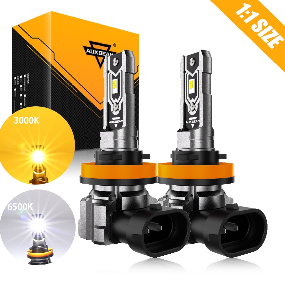 AUXBEAM 9012 H11 LED Headlight Fog Bulbs 6500K/3000K For Dodge Durango 2014 2015