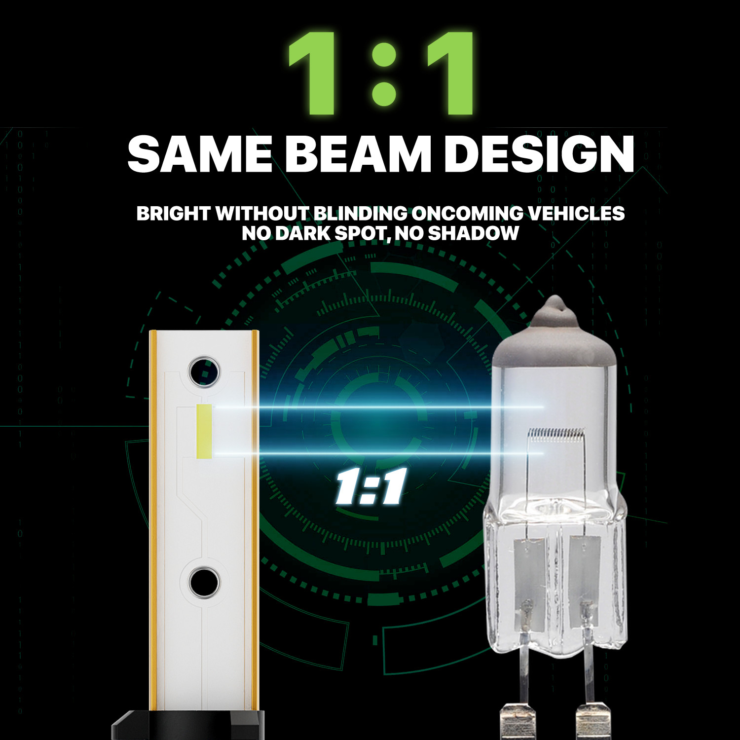 Pair H27W/2 881 6500K LED Headlight Bulb High/Low Beam Fog Lighting DRL 12V/24V