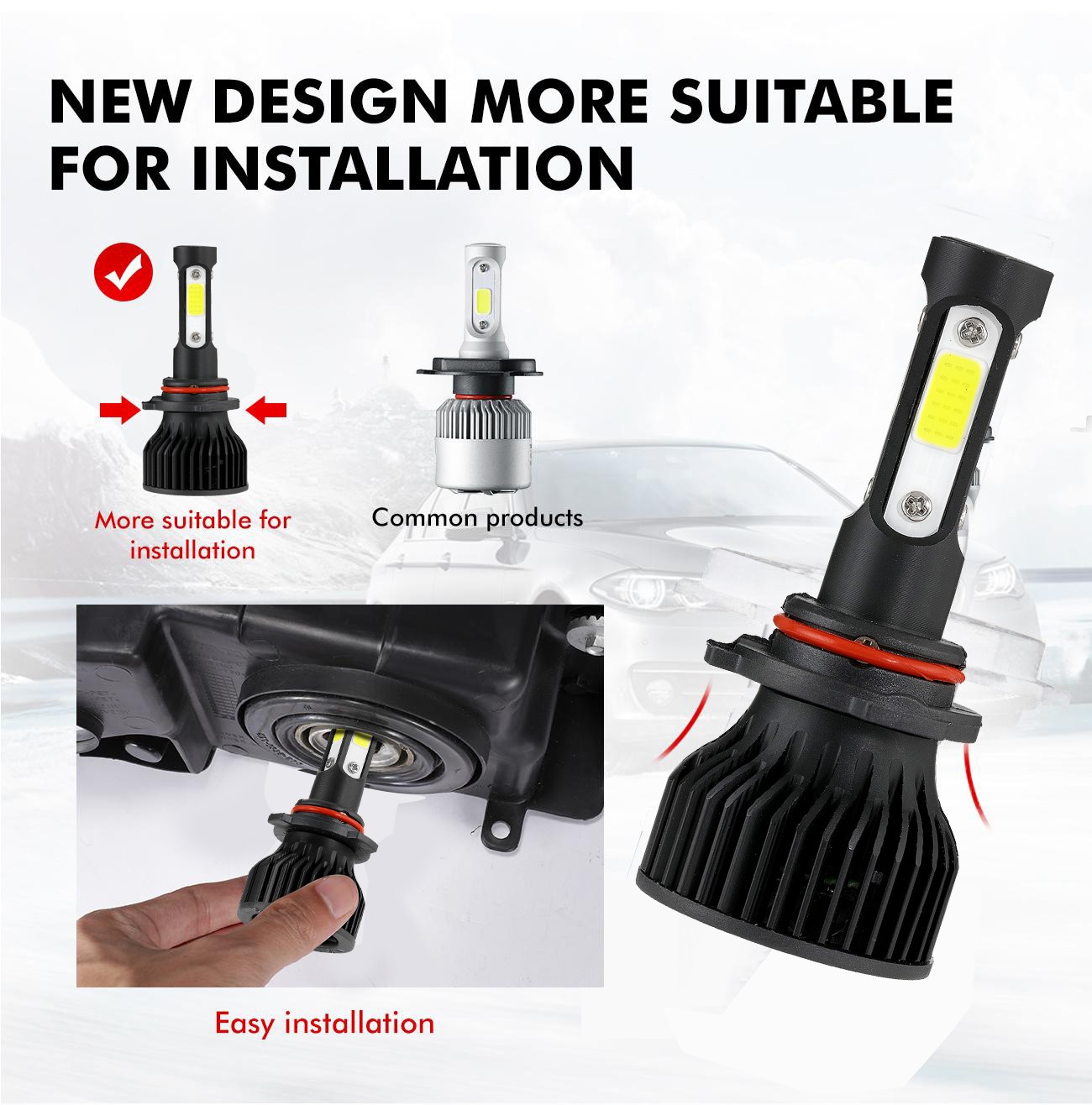 4-Sides HB3 9005 LED Headlight Super Bright Bulbs 3600000LM HIGH/LOW Beam 6000K