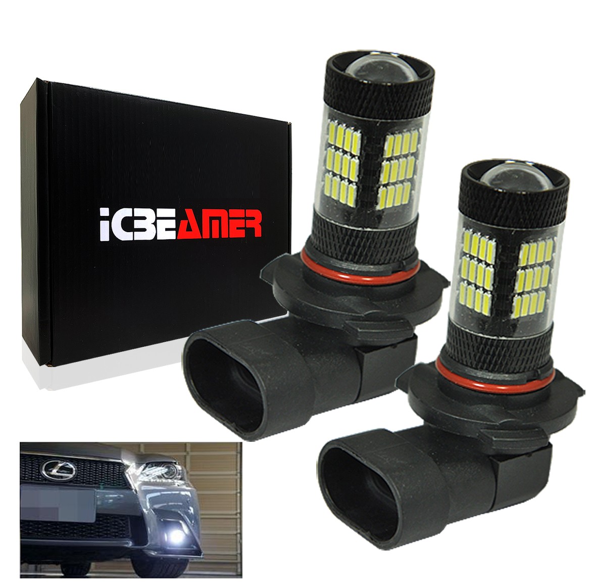 9006 HB4 Samsung LED 12V 57 SMD Canbus 6000K Super White Fog Light Bulbs H338