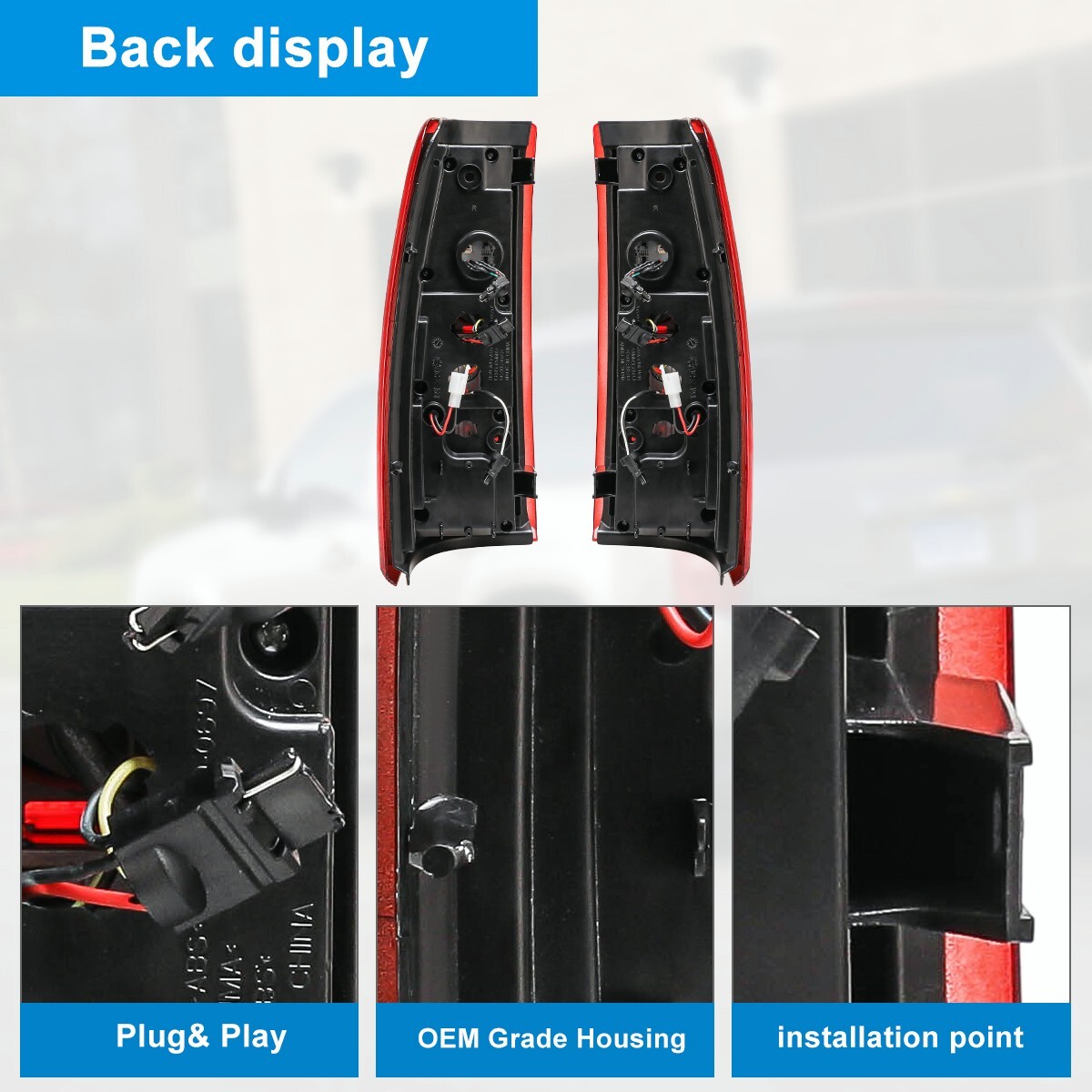 For 99-06 Chevy Silverado 99-03 GMC Sierra 1500 2500 3500 LED Tail Lights Red