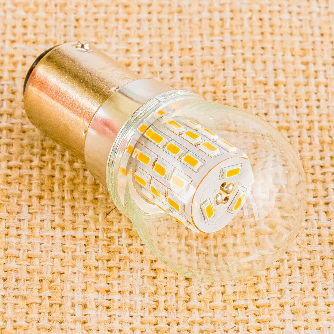 1x Yellow LED Double Contact Bayonet Turn Signal Light Bulb BA15D 1157 New