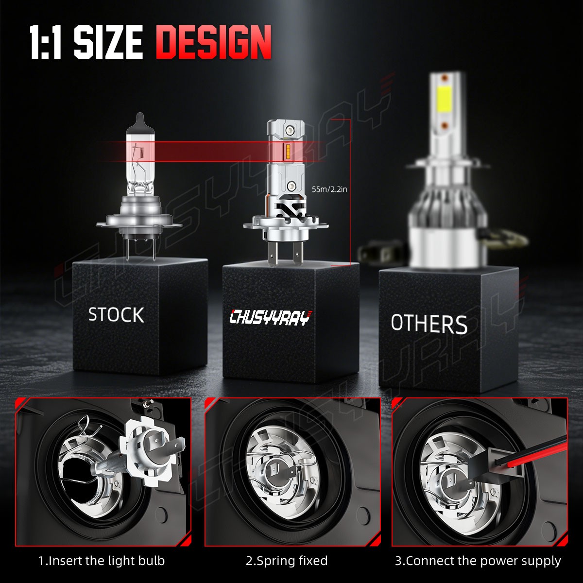 For Yamaha YZF-R6 YZF-R1 Pair H7 Motorcycle LED Headlight Bulbs White 6000K