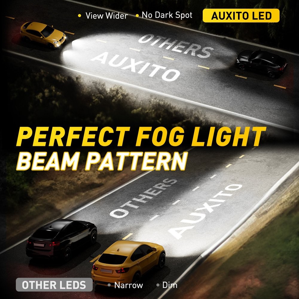 2pcs AUXITO White H27W/2 (881) LED Fog Daytime Running Light Bulbs High Power