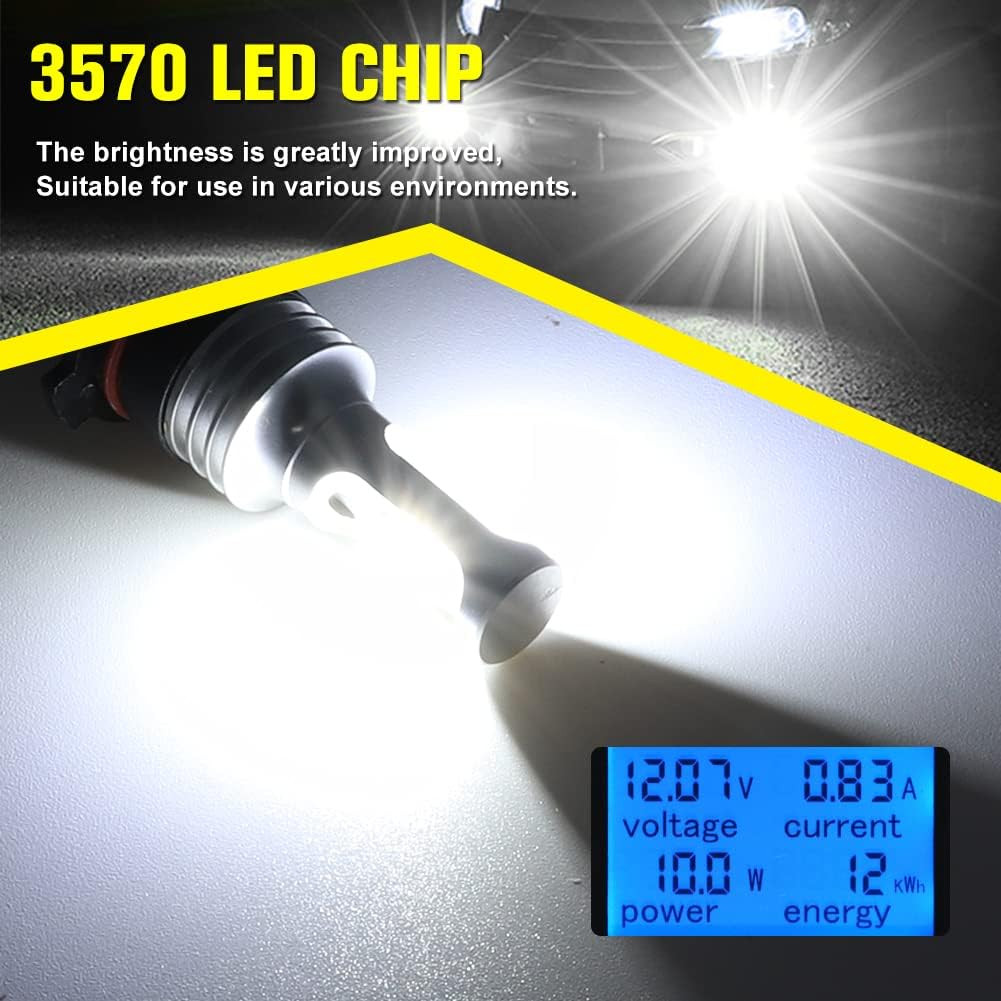 H11 LED Headlight Super Bright Bulbs Kit 8000K White 330000LM High/Low Beam
