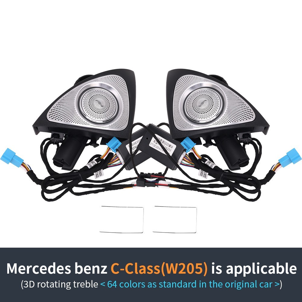 64 Colors 3D Rotating Speaker Tweeter For Mercedes-Benz C-Class W205 2019-2021
