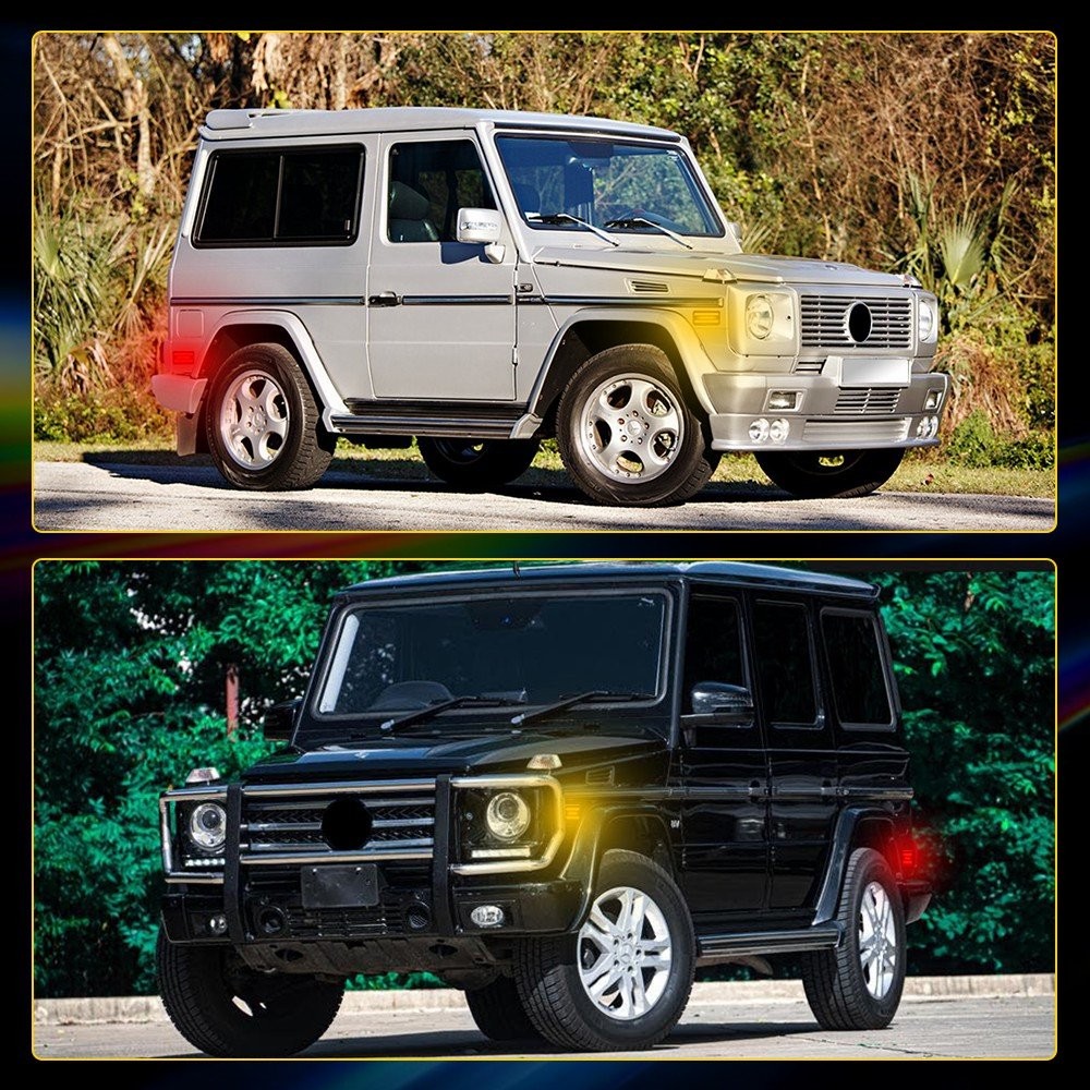 Rear Front LED Side Bumper Marker Set Light For 1999-2014 Mercedes-Benz G-Class