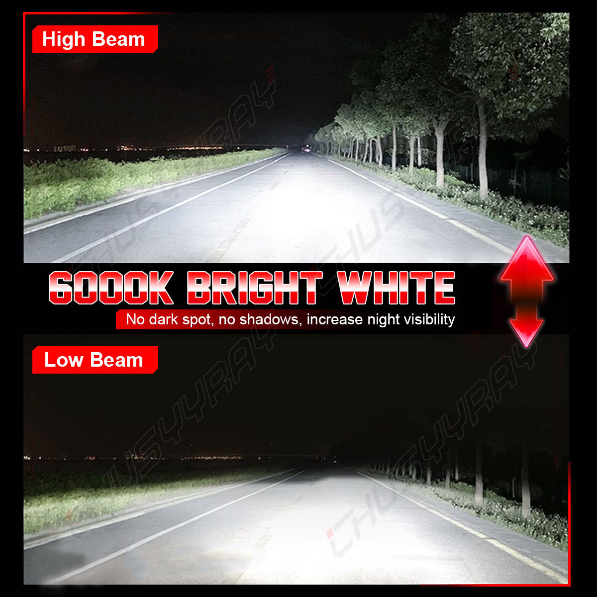 4x Combo 6000K LED Headlight Bulbs for Buick Lucerne 2006-2011 High Low