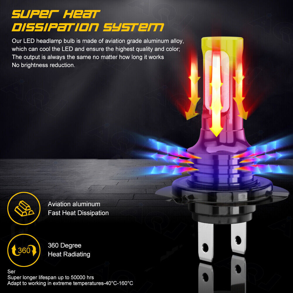 H7 LED Headlight Bulb Super Bright High Low Beam Conversion Kit 5Years Warranty