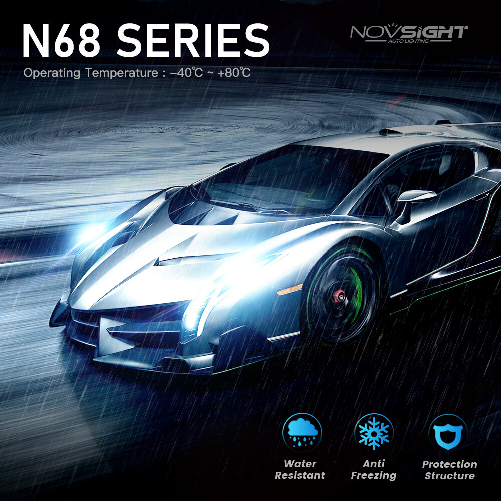 NOVSIGHT LED Headlight Bulbs Kit High Low Beam 60W 15000LM 6500K