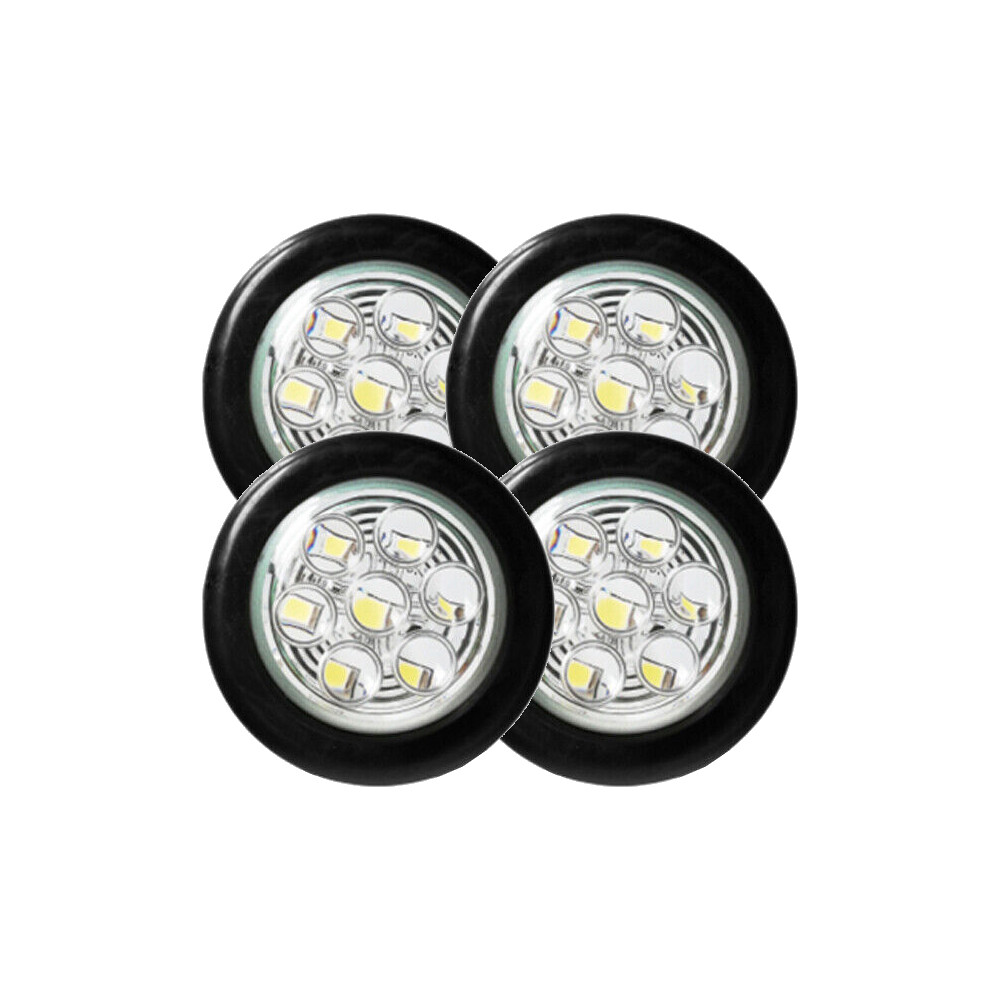4Pc 2″ White Side Marker Light Indicator Clearance Light Trailer Truck Tail Lamp
