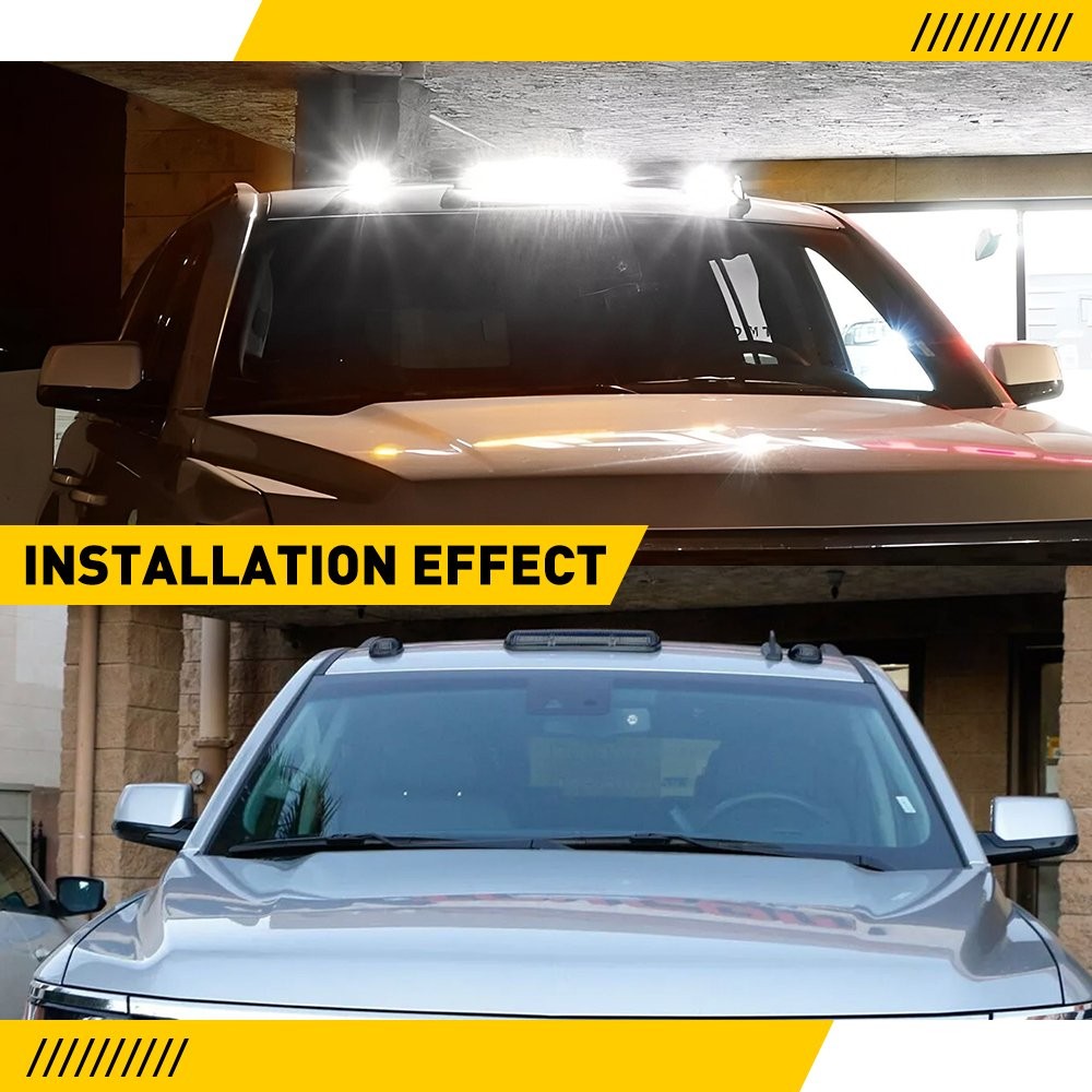 White LED Cab Roof Marker Top lights For Chevrolet Silverado 1500 2500 3500 GMC