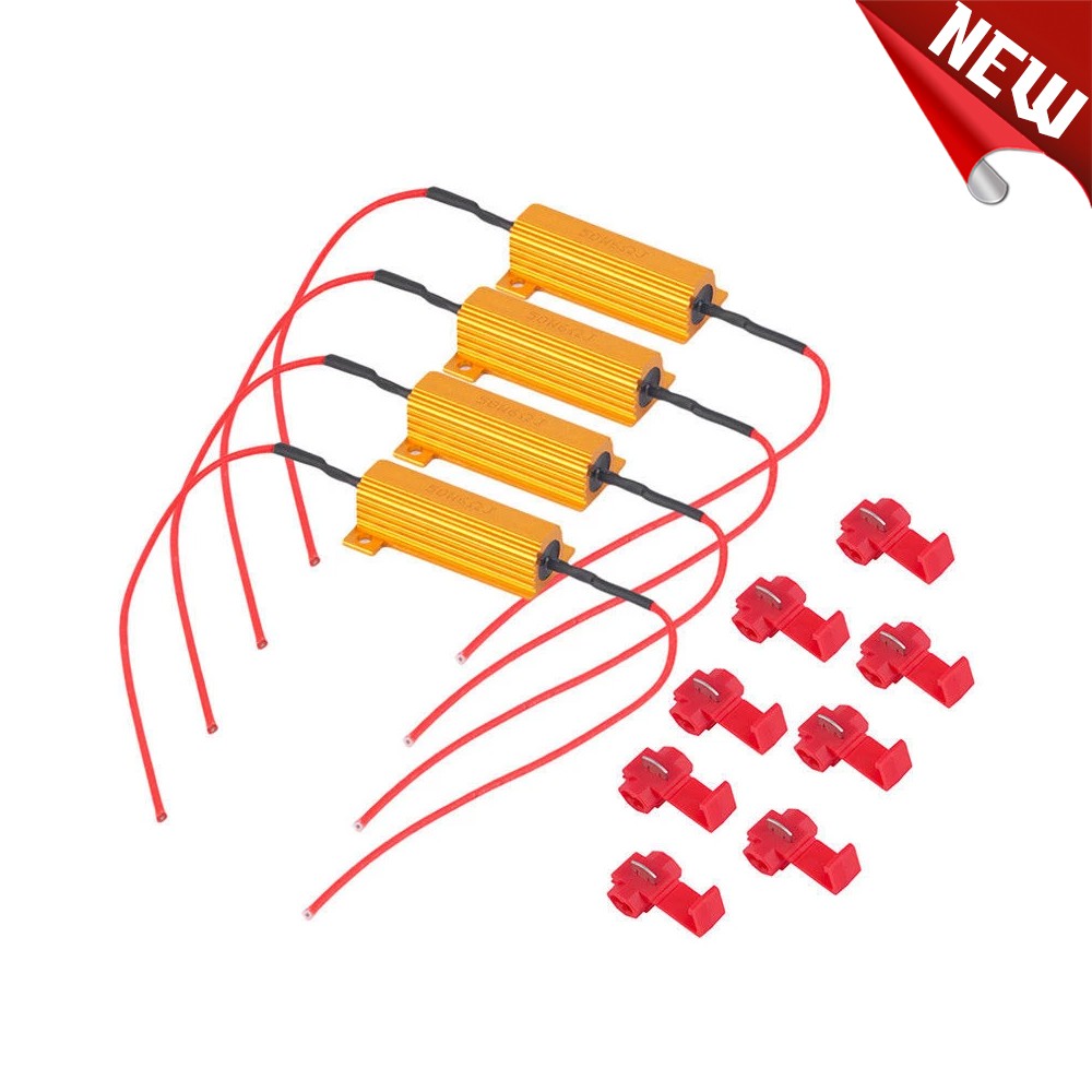 4x 50W 6 ohm Load Resistor Fix LED Bulb Fast Hyper Flash Turn Signal Blink