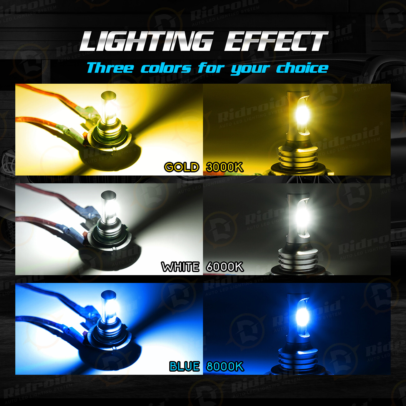 200W 8000LM H7 LED Headlight Kit Bulbs High-Low Beam Bulb 6500K Lamp White