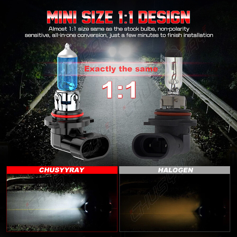 MINI 9005+H11 Combo Halogen Headlight Bulb Conversion Kit High Low Beam 5K White