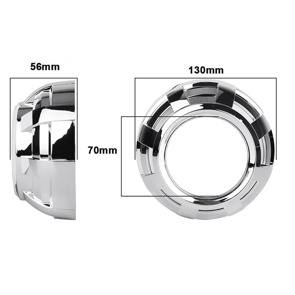 2pcs 3.0inch LED/HID Projector Chrome Shroud Cover for Car Headlight Retrofit