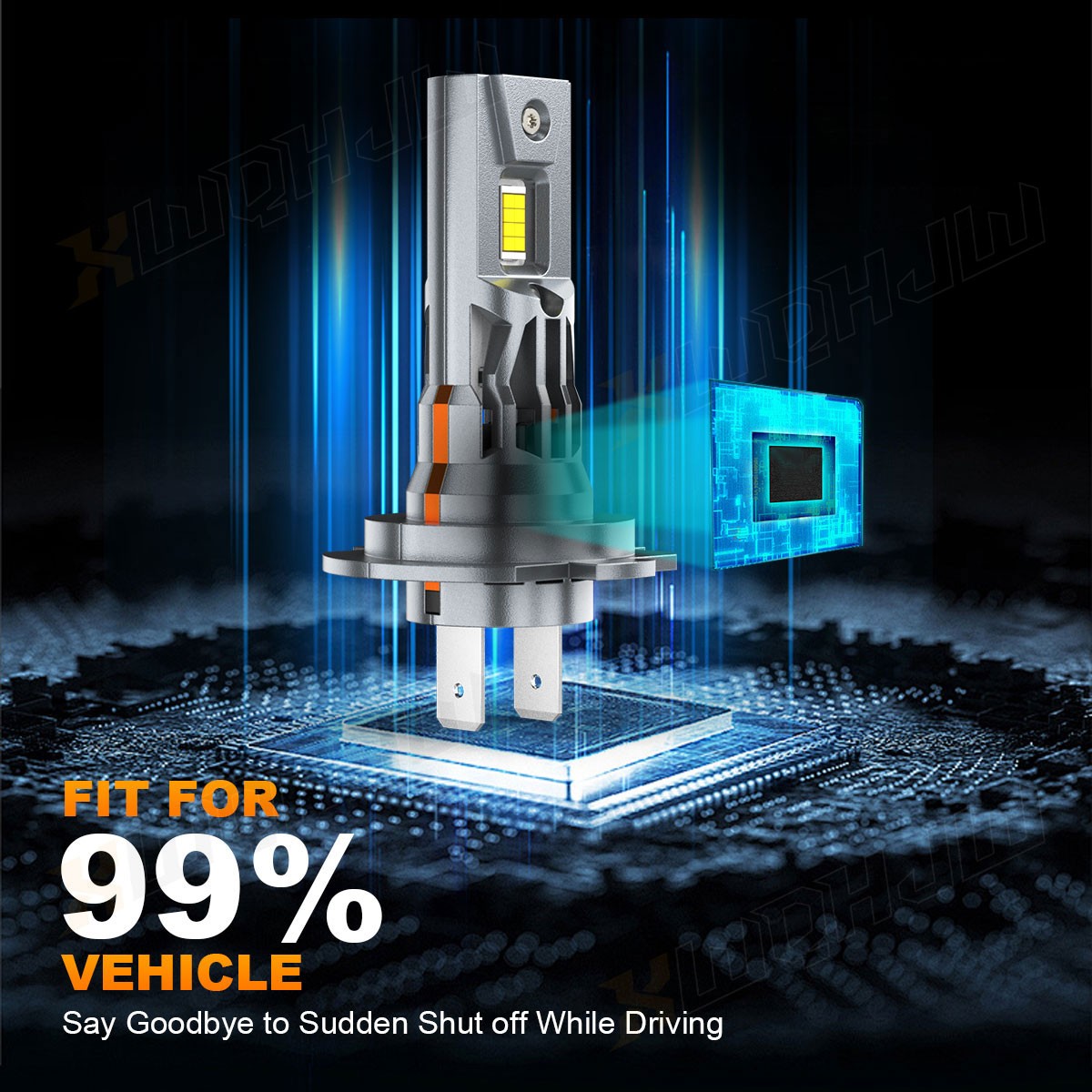 9005+H7 LED Headlights Combo High Low Beam Conversion Kit 6600K Bright Bulb 4Pcs
