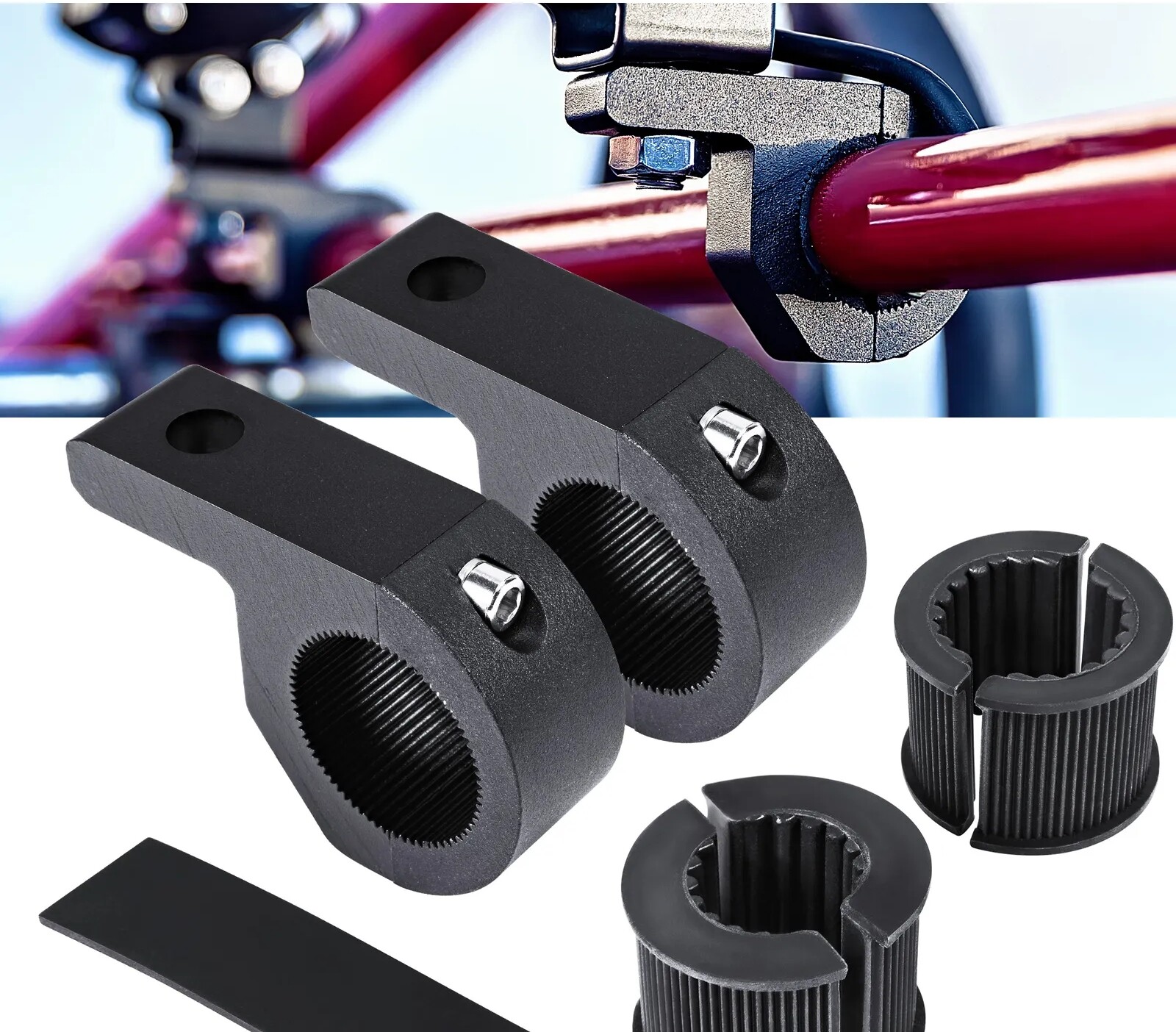 2Pcs Horizontal 0.75/1/1.25″ ATV UTV Off-Road Light Bar Clamp Mount Bracket Kit