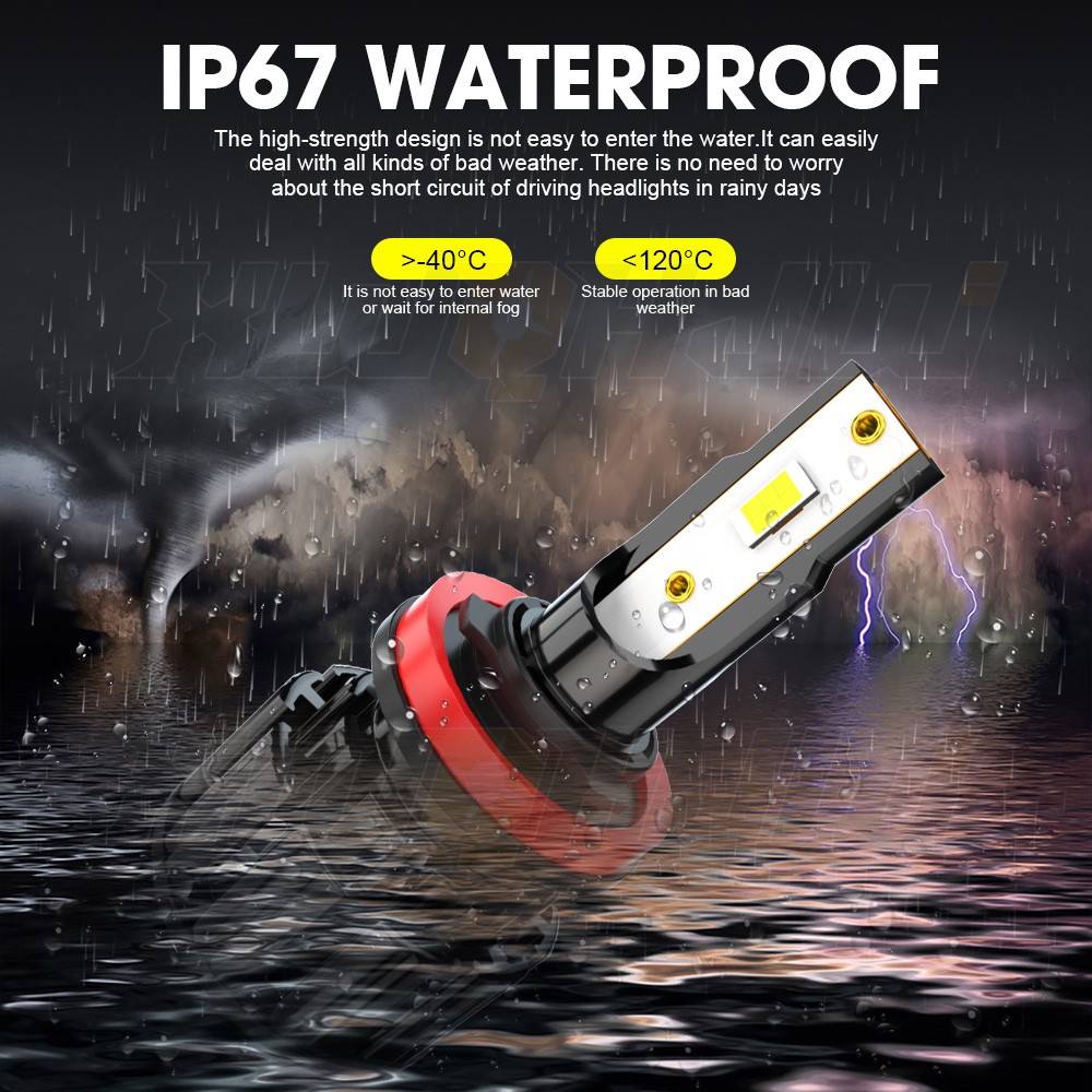 2pcs H11 LED Headlight Low Beam Bulb 5000K 6000LM
