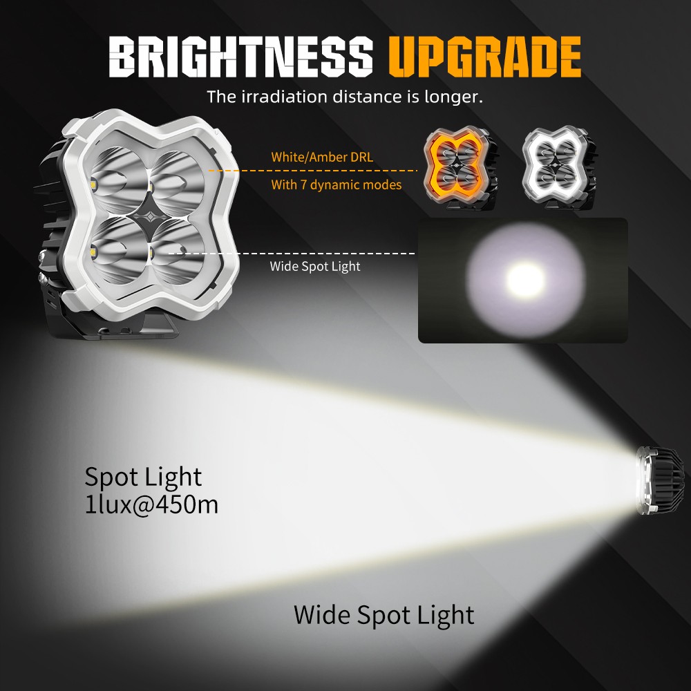 NOVSIGHT HALO Series 2x 5″ LED Work Light Pods Spot Beam Truck SUV Off Road Lamp