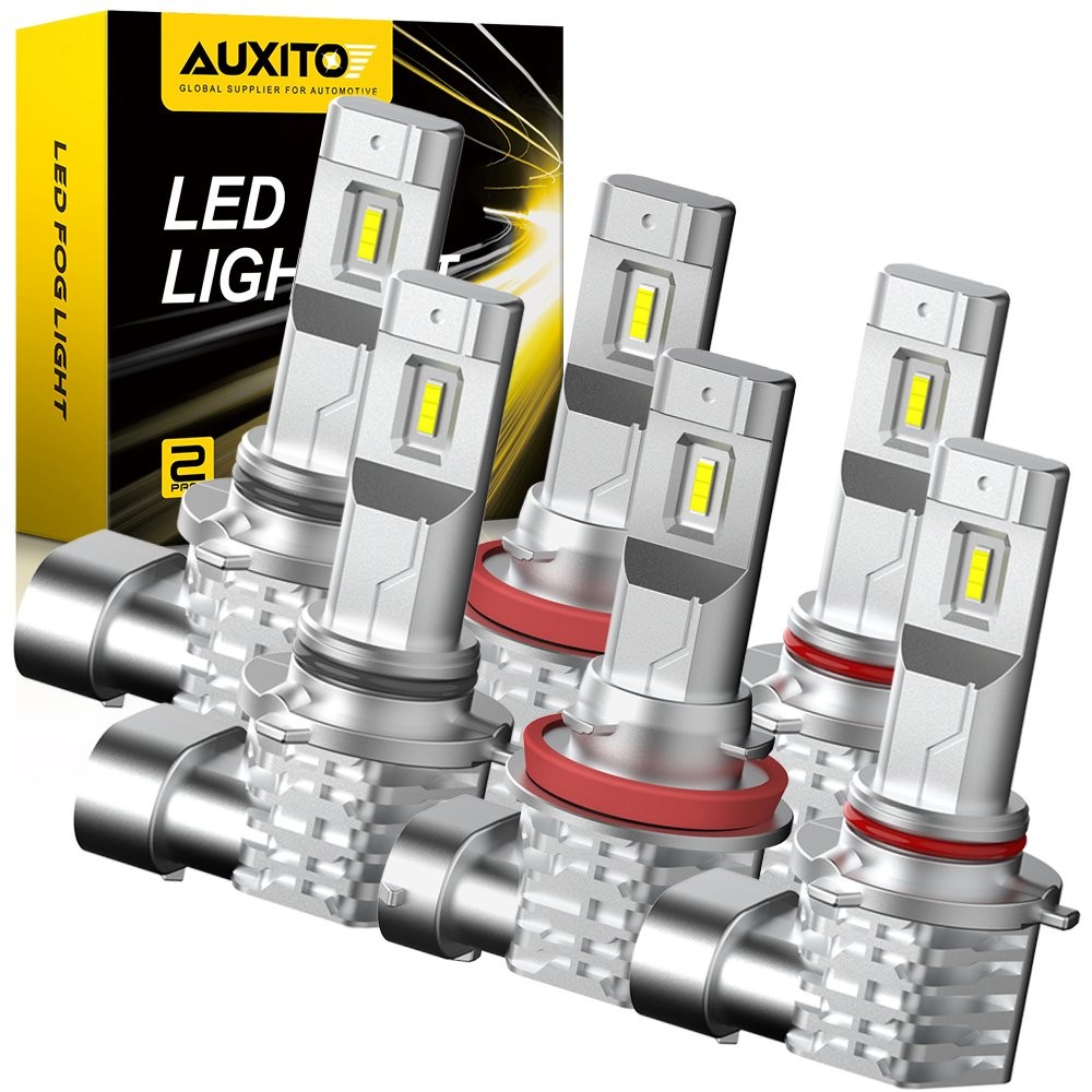AUXITO CANBUS 9005 9006 H11 LED Combo Headlight High Low Beam Fog Lights 6500K