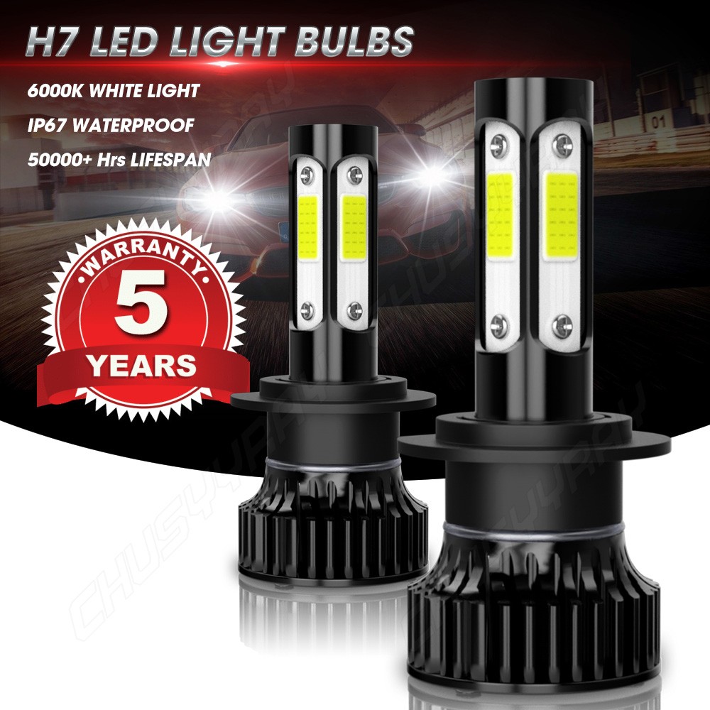 2x H7 LED Motorcycle Headlight Bulbs 6000K FITS Yamaha TDM 900 YZF-R1 1000 04-07