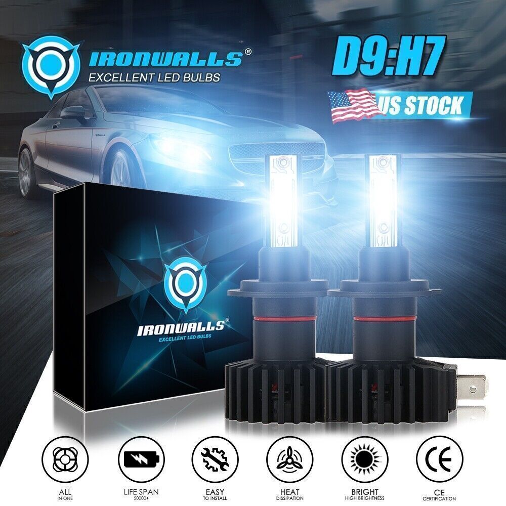 H7 LED Headlight Bulb High Beam Ultra Bright Kit 2200W 330000LM Plug and Play