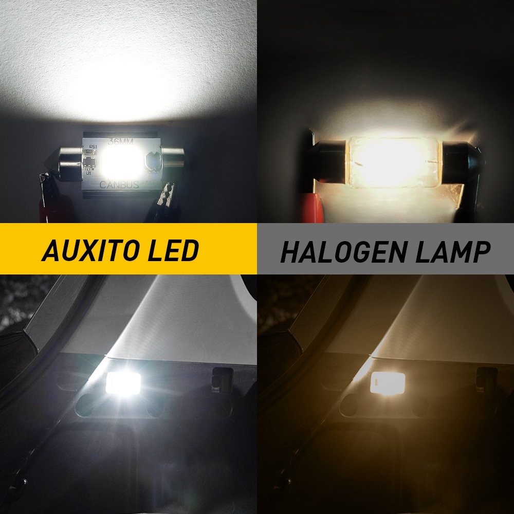 2 Car Bulbs C5W Lights LED Interior Plate Sidelight Festoon Number Auto US 3