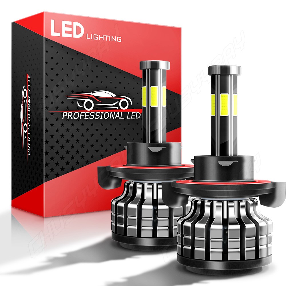 Pair H13 9008 LED Bulbs High Low Beam 6000K 100W Conversion Kits Bright White