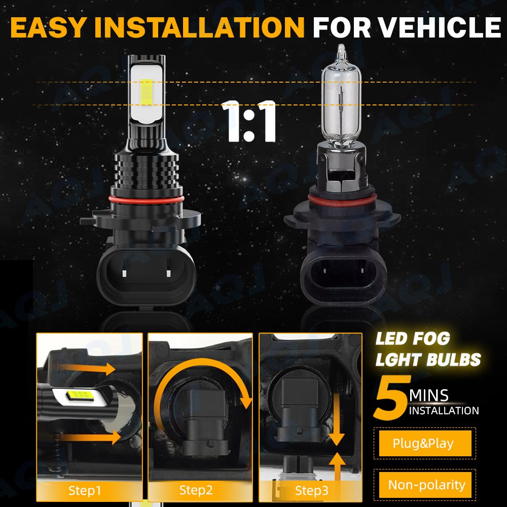 LED Headlight High/Low + Fog Bulbs For Mitsubishi Montero 2001-2006 White/Yellow