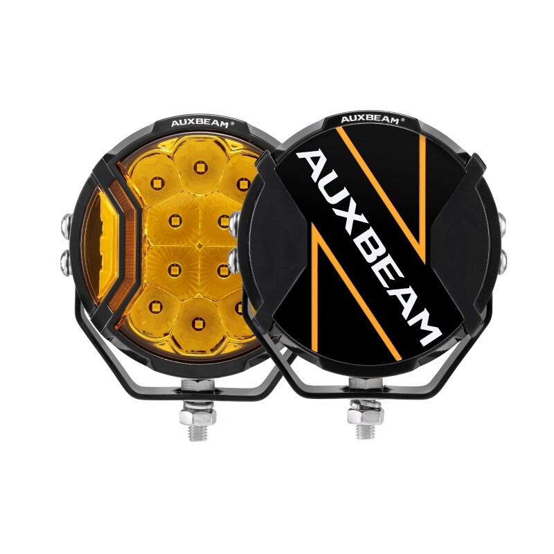 AUXBEAM 2X 5 INCH LED Side Shooter Pod SpotLights DRL Amber Driving Lights 174W