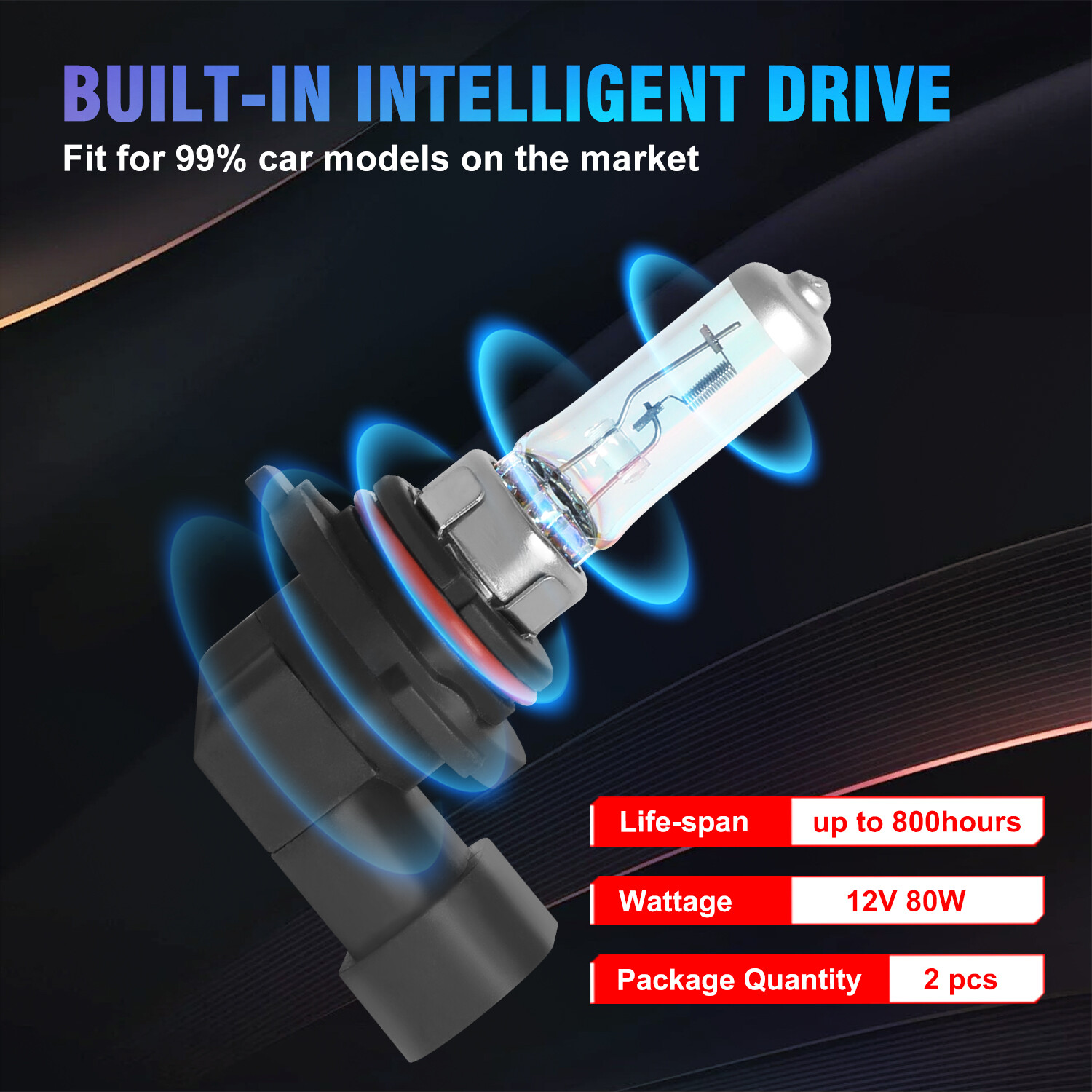 9005+9006 Headlight Halogen High Low Beam Bulb 4200K Warm White Replacement Kit