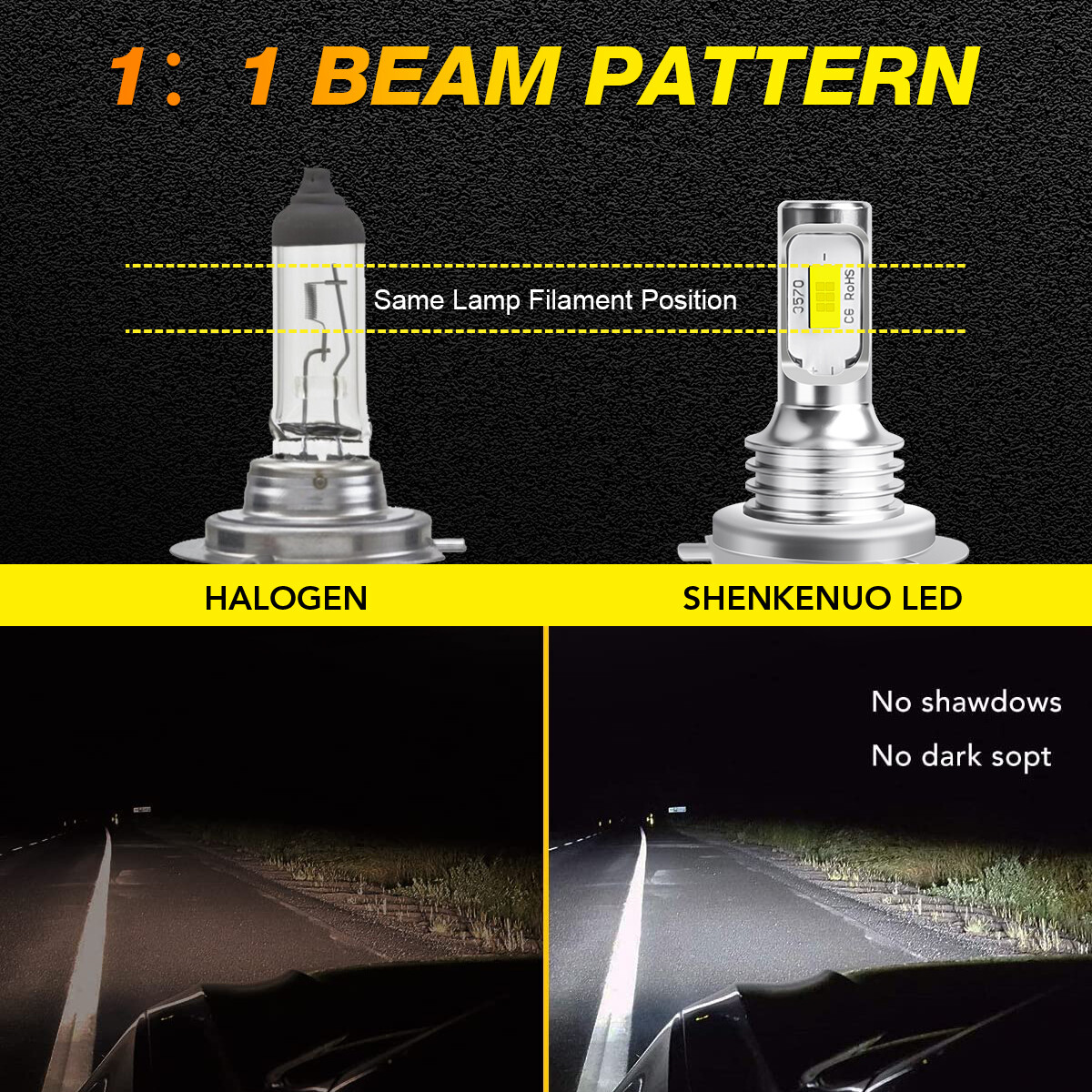 2x H7 LED Headlight Bulb Kit High or Low Beam 330000LM Super Bright White 6000K