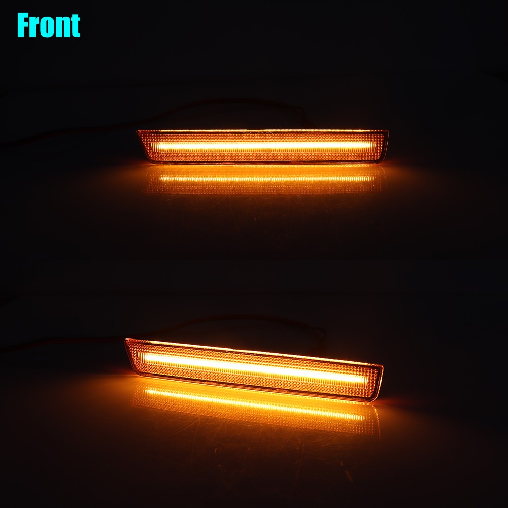 Amber & Red Lens LED Side Marker Lights Fits 15-23 Dodge Challenger Front + Rear
