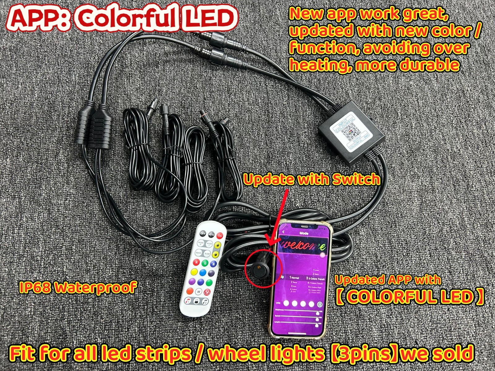 Bluetooth Controller Harness Dream Color CHASING 3 Pins Plug for LED Lamp APP