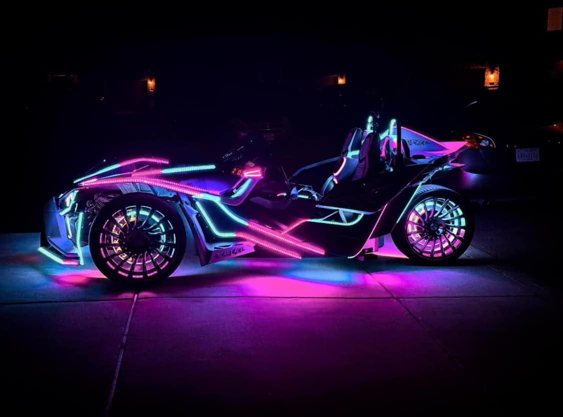Full Tinted /Clear IP65 CHASING Dynamic Light Strip for Slingshot Bike Music APP