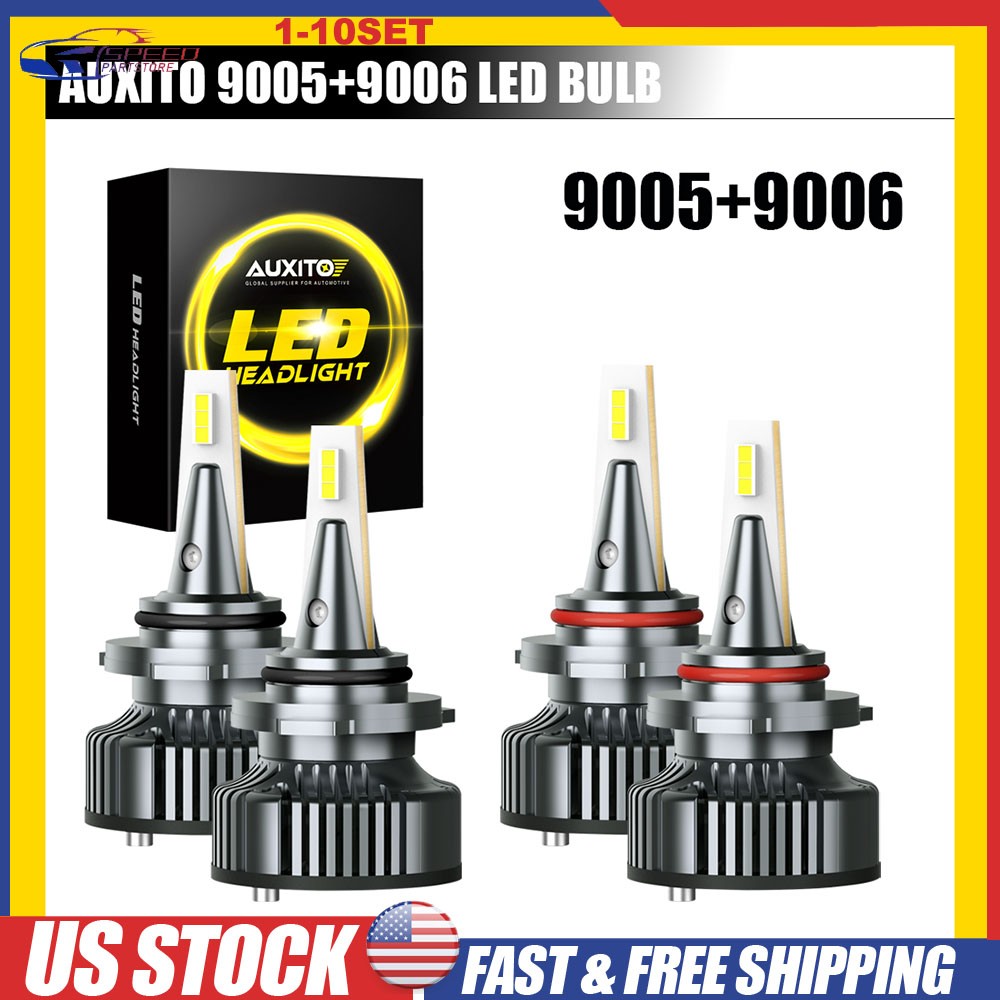 9005+9006 LED Headlight Combo High Low Beam Bulbs Super Bright White Lamp 4-40x