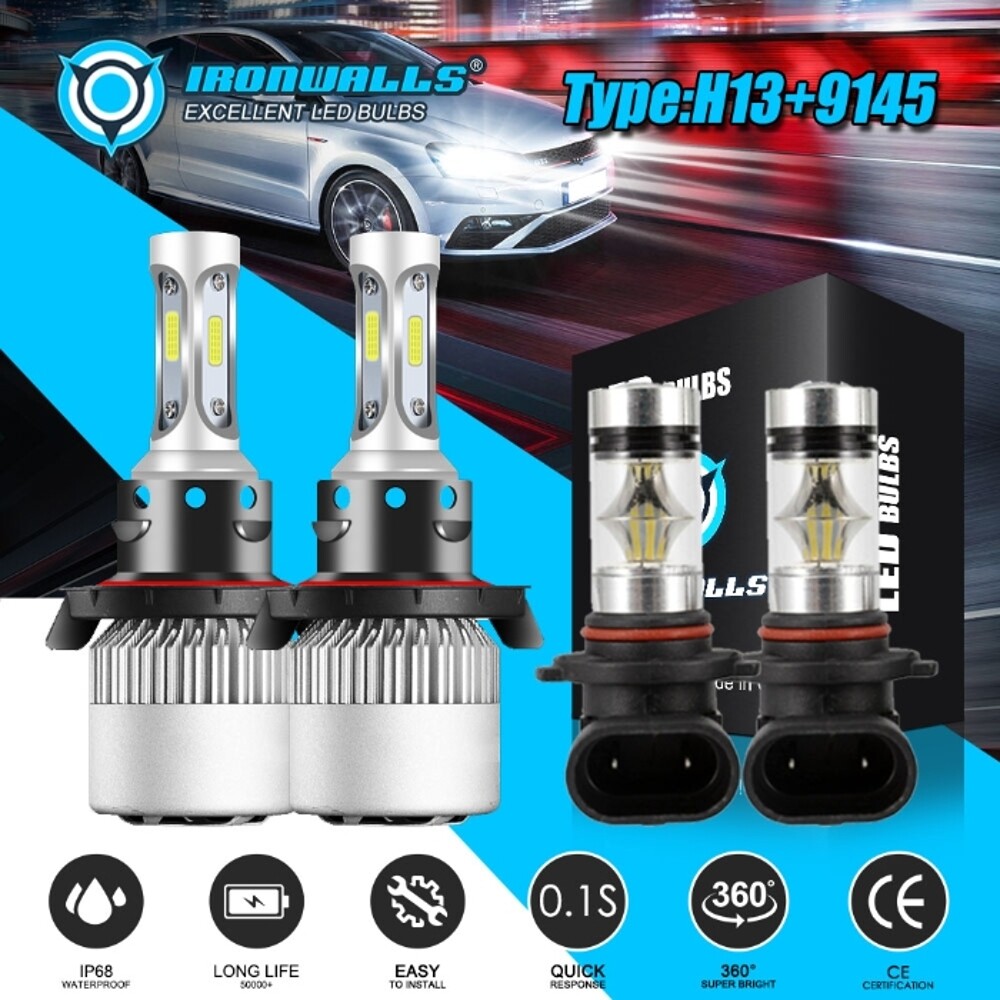 H13 9008 LED Headlight High/low +9145 9140 Fog Lights for Ford F-150 2004-2014