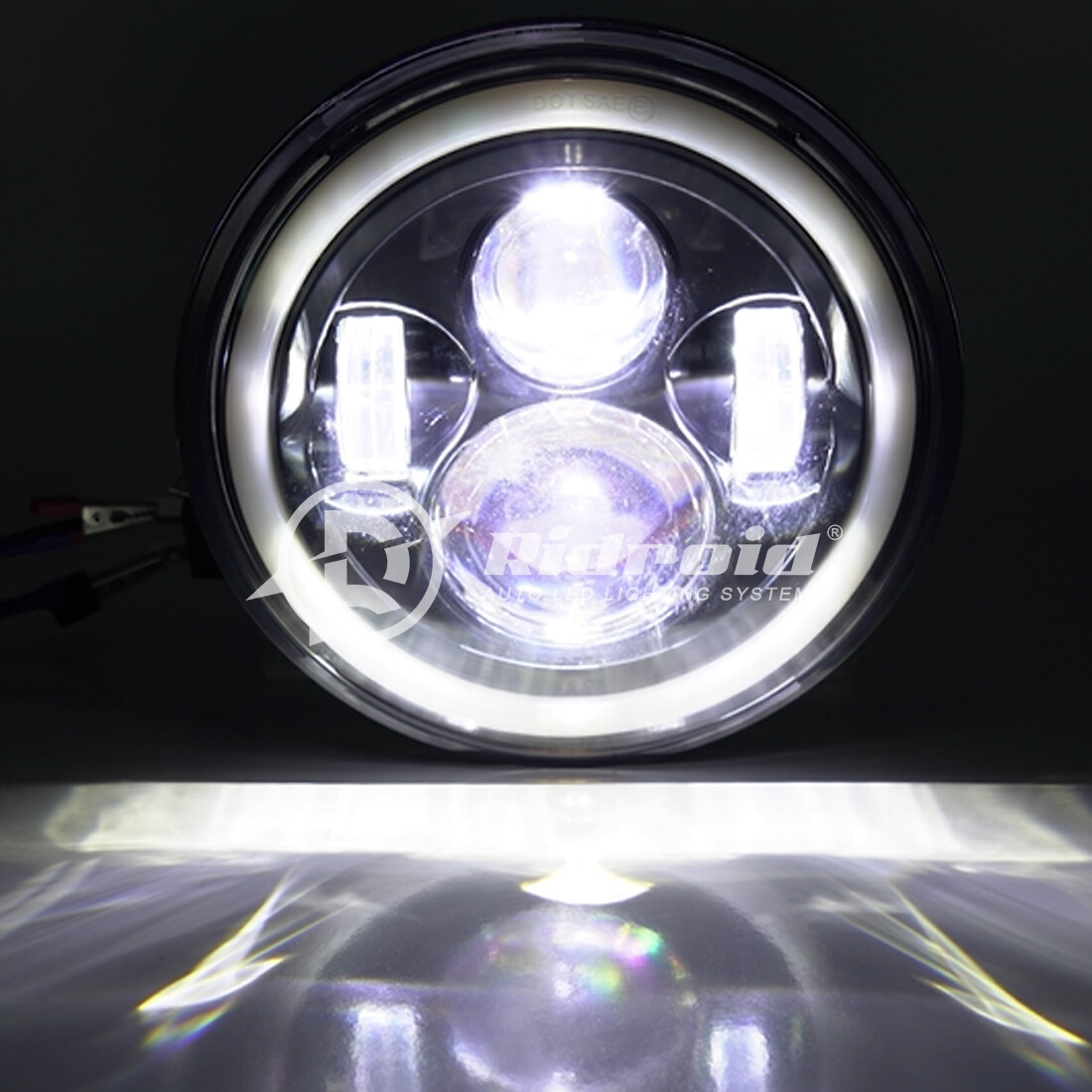 Pair 7″ Inch LED Headlights Halo Angle Eyes For Jeep Wrangler JK(07-14) LJ TJ CJ