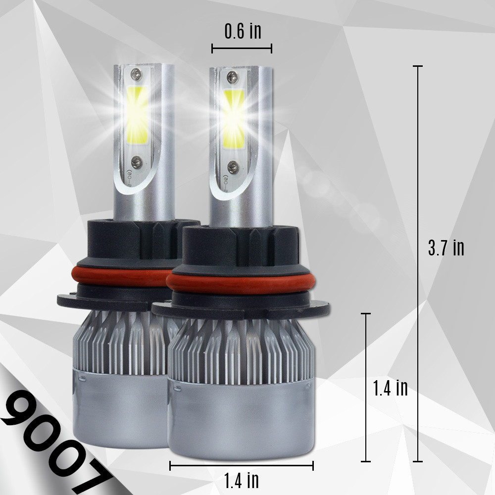 XENTEC 9007 HB5 LED Headlight Bulb Kit Low High Beam 6000K 90W 180000LM White.