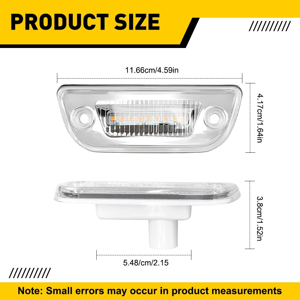 CLEAR AMBER TORPEDO 9 LED ROOF CAB MARKER TOP LIGHT FOR PETERBILT KENWORTH 5-15X