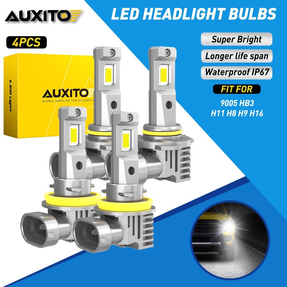 AUXITO 9005 LED H11 Headlight Super Bright Kit Bulbs 6500K White High Low Beam