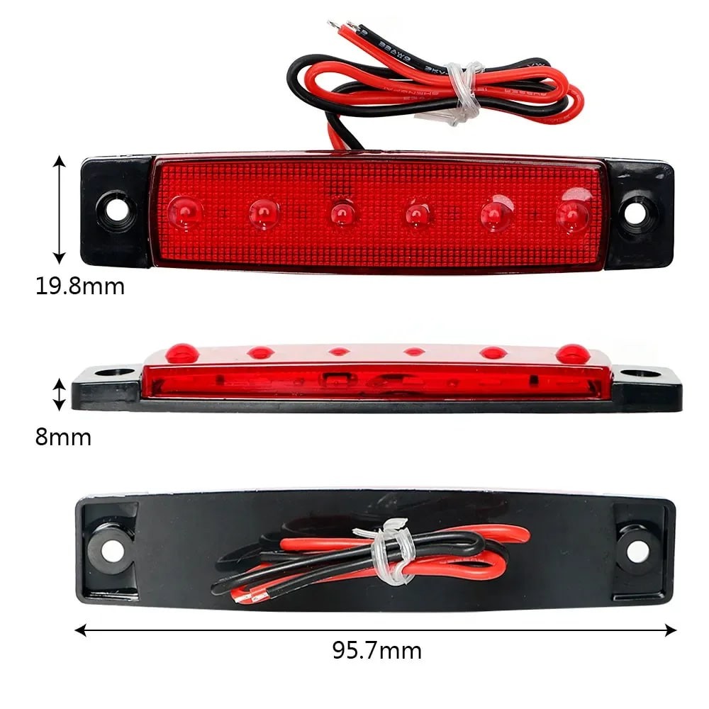 LED Side Marker Clearance Lights 12V 24V Universal Truck Bus Trailer