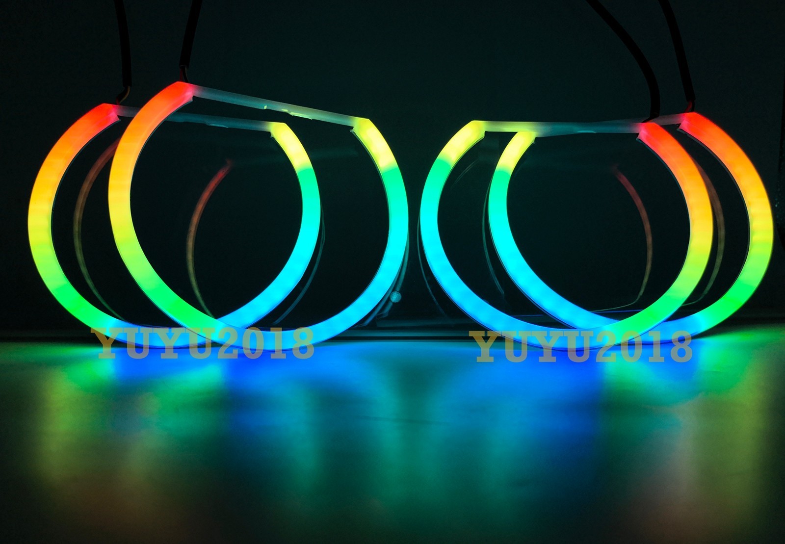 Dream color halo ring Flow series Chasing RGB LED Turn Signal Bluetooth DRL lamp