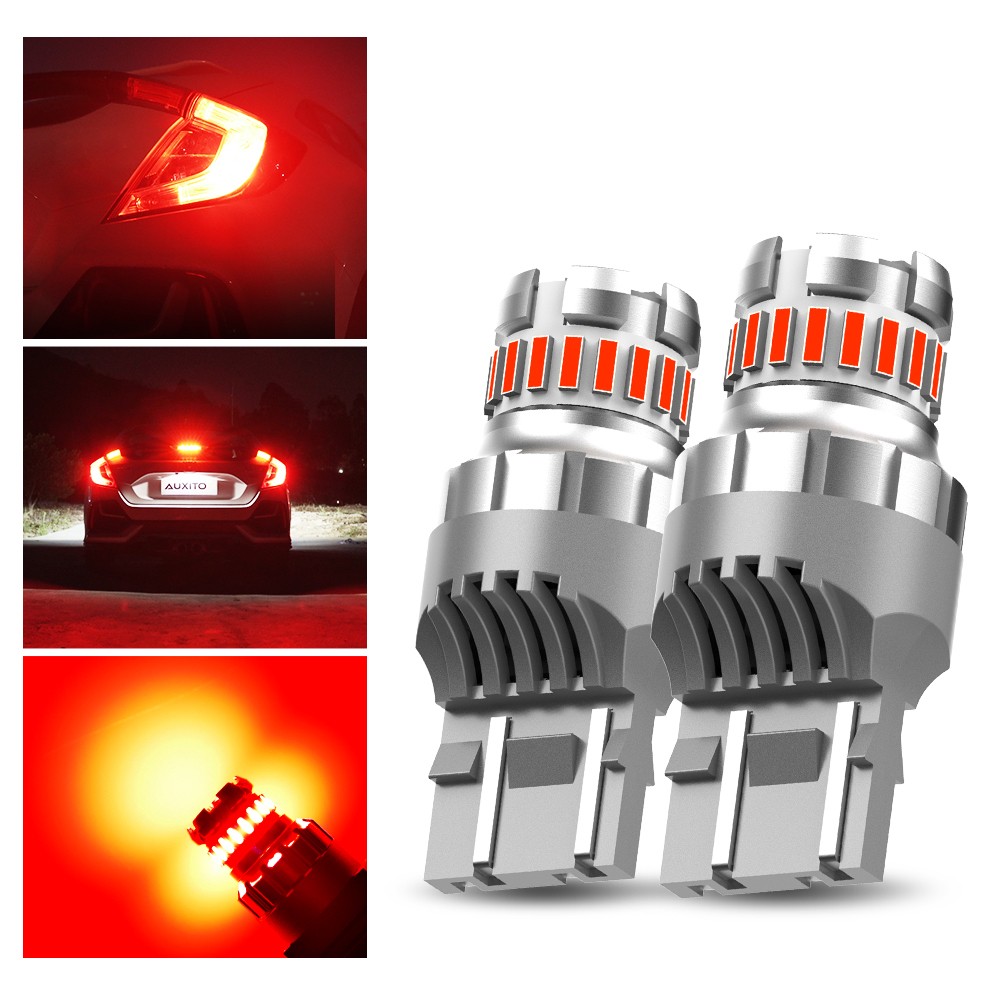 AUXITO 7443 RED Flash Strobe Blinking 7440 Brake Tail Stop Light LED Bulb 2/10x