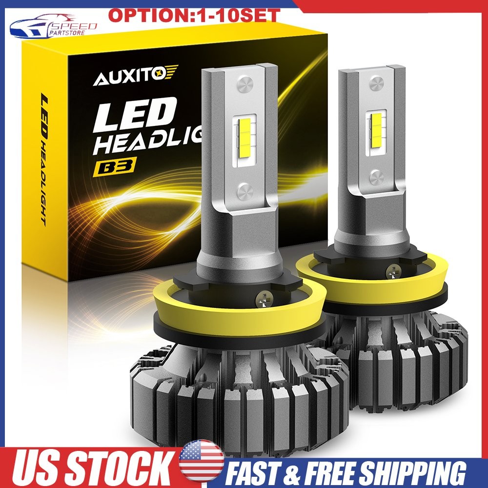 H11 H8 H9 LED Light Headlight Bulb High Low Beam Super Bright 6500K White 2-20X